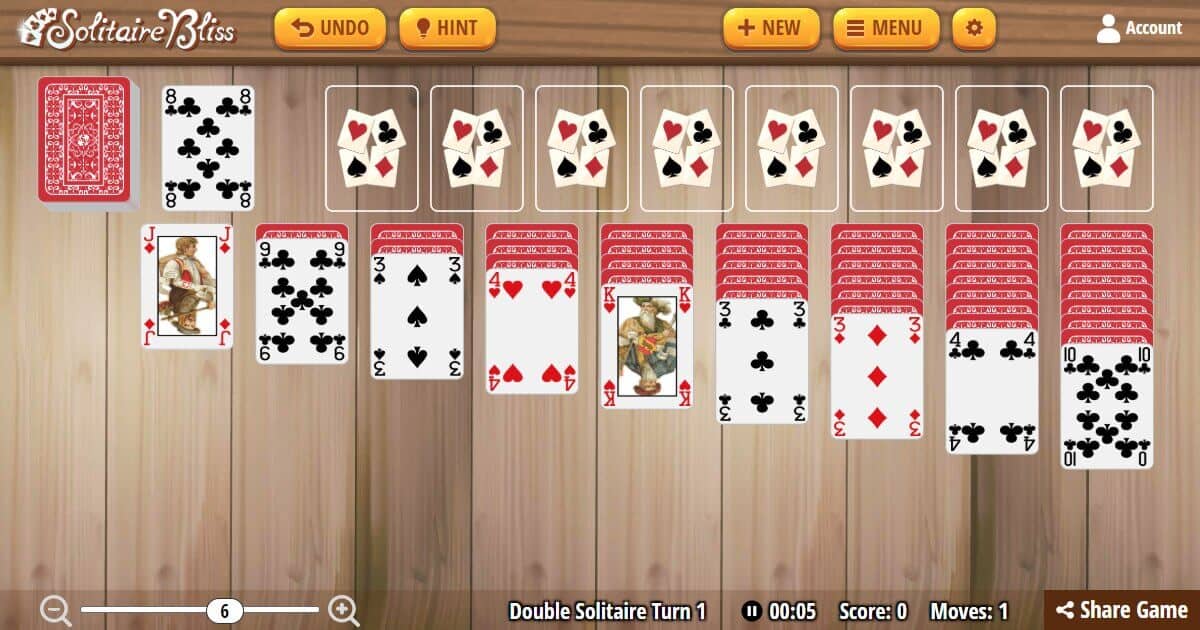 Klondike Solitaire turn one — play for free