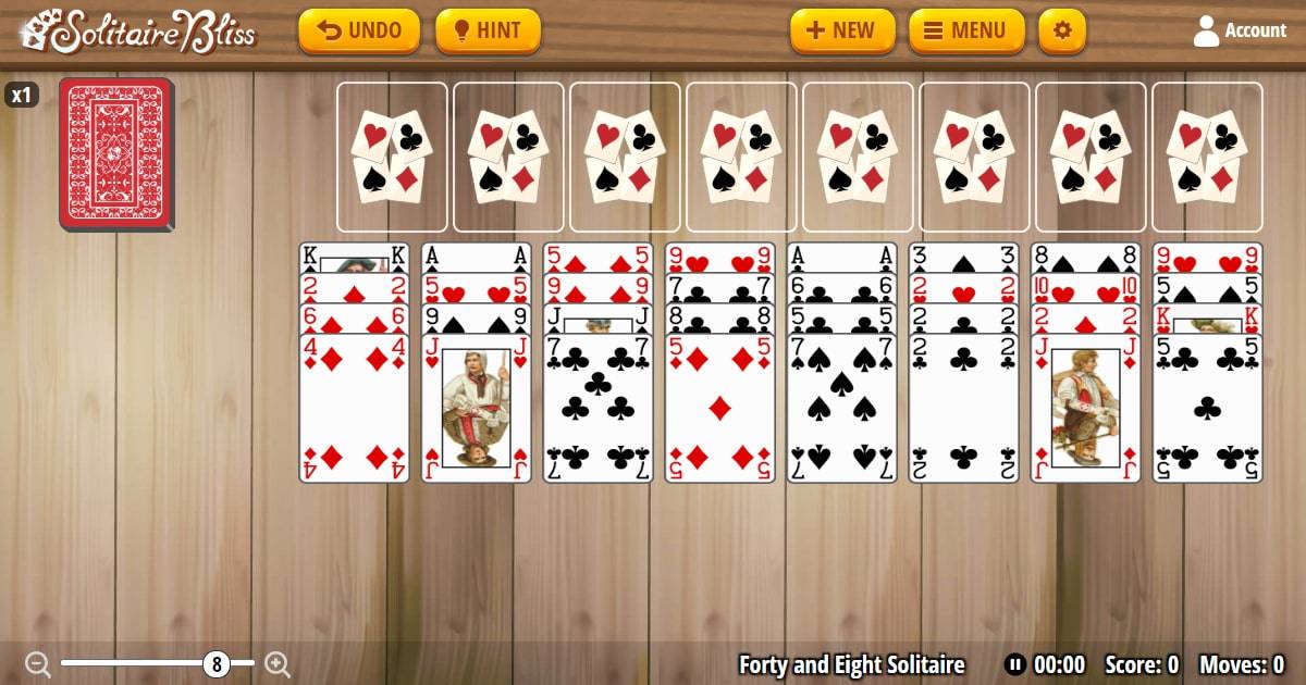 Forty and Eight Solitaire - Play Online for Free